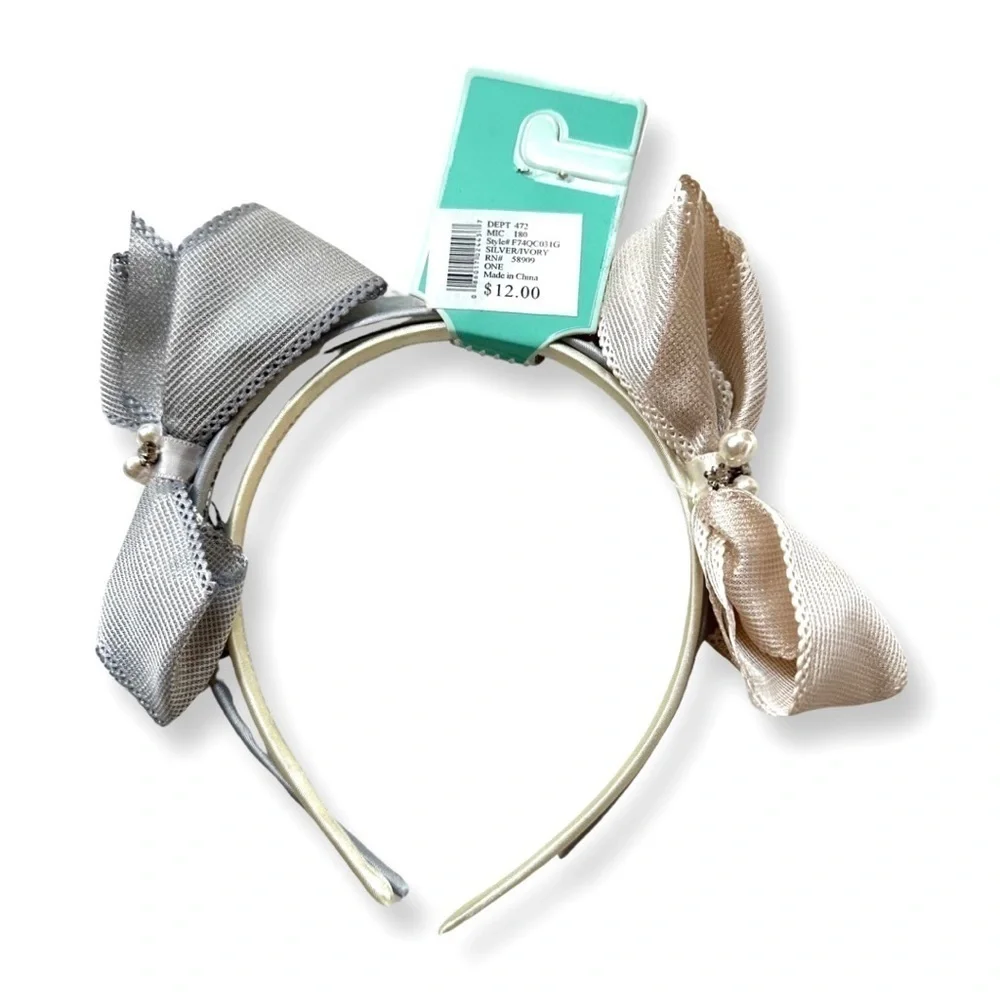 ⭐️ 5 for $25 Set of 2 Girls Headbands Gray & Beige Copper Key Accessories